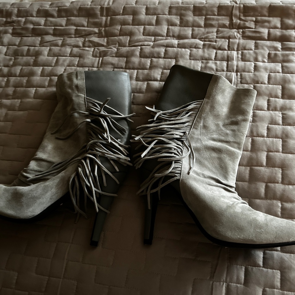 Raye Suede Boots With Fringe - image 2